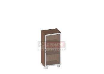 Шкаф узкий средний со стеклом в алюм. рамке (без топа)